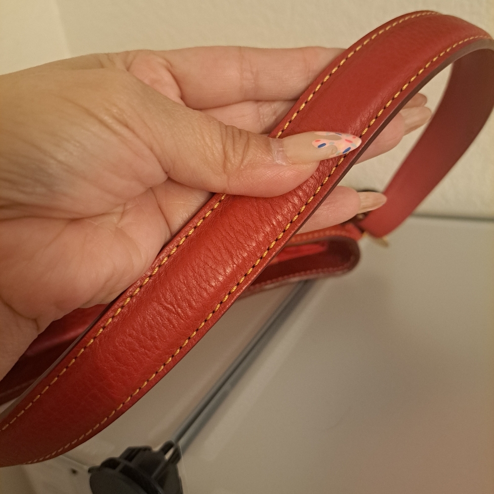 Dooney & Bourke Red Quilted Leather Shoulder Bag - Picture 2 of 13